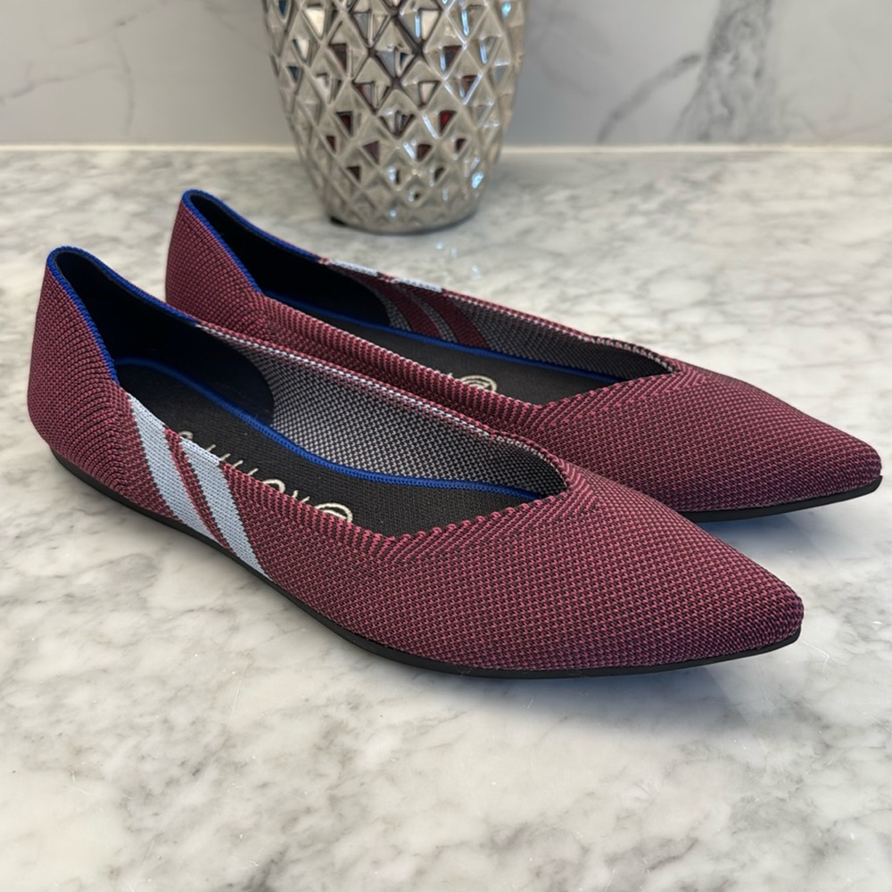 Rare Retired Rothy’s The Point Magenta Racing Stripe Brand New